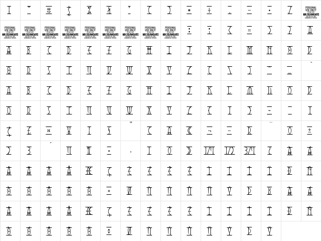 Angars Runes PERSONAL USE ONLY Regular font glyphpreview