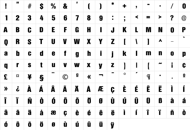 Colympia ExtraBold font glyphpreview