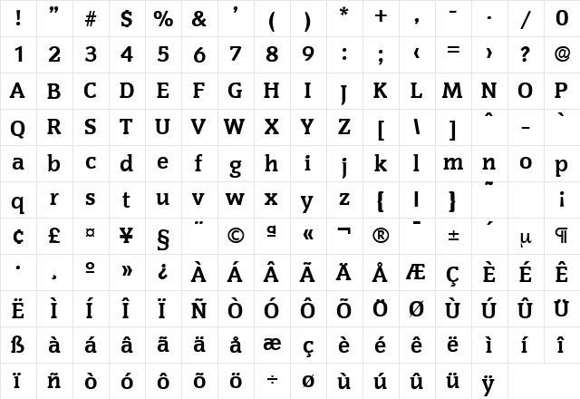 Congress-Serial-ExtraBold Regular font glyph preview Congress-Serial-ExtraBold Regular font glyphpreview