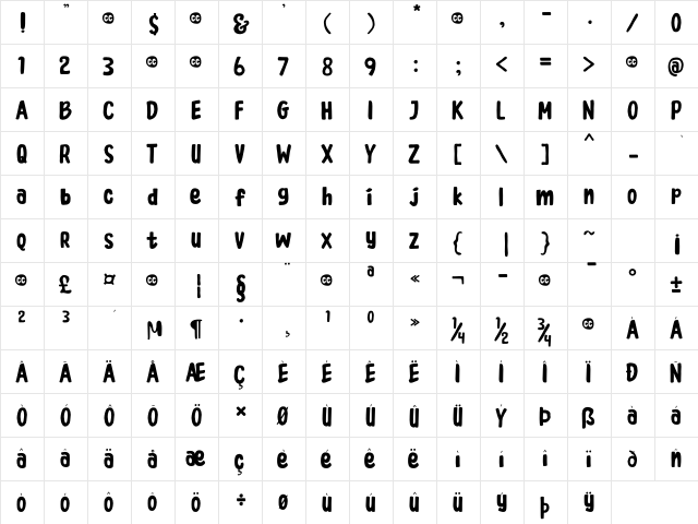 Coconut Cookies Regular font glyphpreview