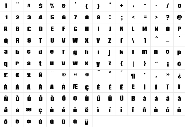 Collos Bold font glyphpreview