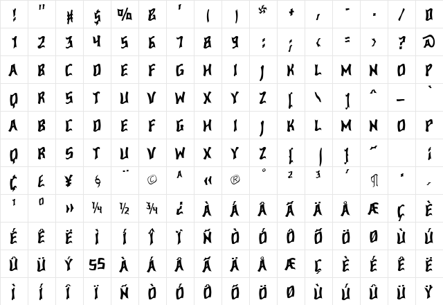 ConcavexCapsWave Regular font glyph preview ConcavexCapsWave Regular font glyphpreview