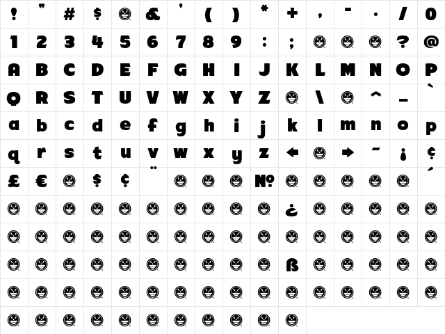 ARB-218 Big Blunt MAR-50 Regular font glyphpreview