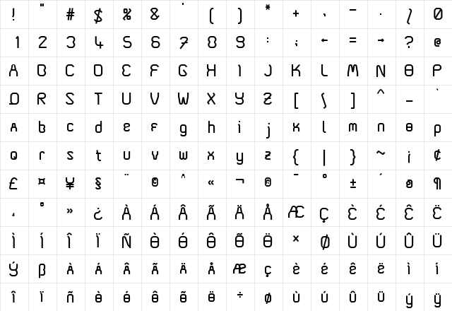 Coma01 Medium font glyphpreview