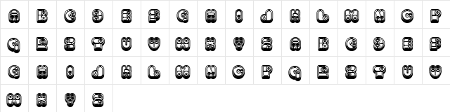 Computer Extravagant Hollow Regular font glyphpreview