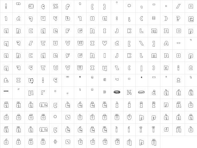 Combat Droid Outline Outline font glyphpreview