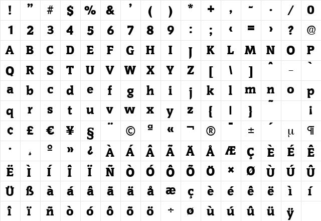 CongressSerial-Heavy Regular font glyphpreview