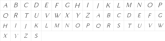 Coldiac Free Italic font glyphpreview