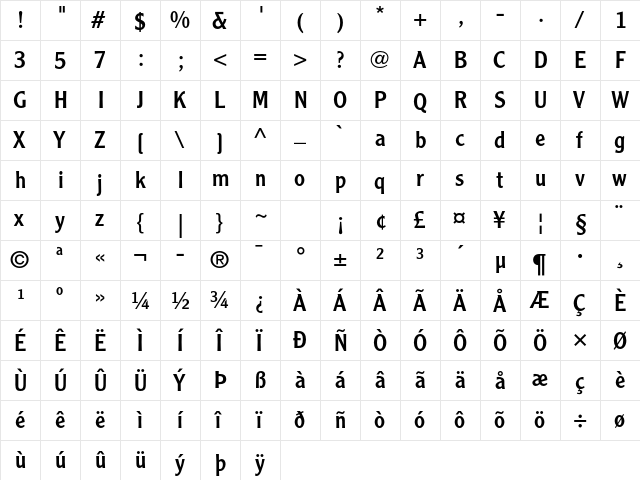 Clearface Gothic LT Std 55 Roman font glyphpreview