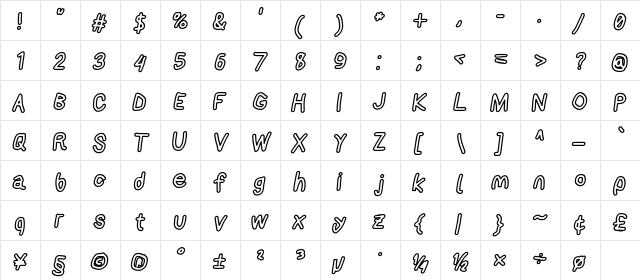 AppleStorm XbdOutIta font glyphpreview