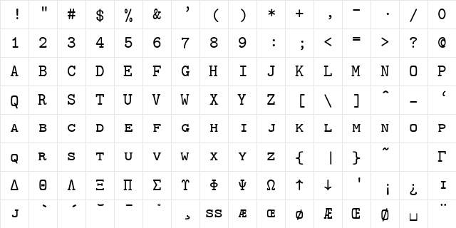 cmtcsc10 Regular font glyph preview cmtcsc10 Regular font glyphpreview