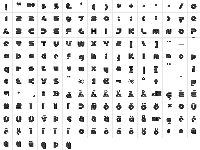 Aquabus Regular font glyphpreview