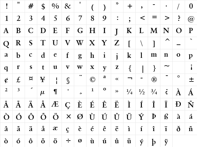 ClassGarmnd BT Bold font glyphpreview