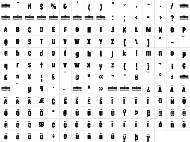 Cocogoose Compressed Trial Letterpress font glyph preview Cocogoose Compressed Trial Letterpress font glyphpreview