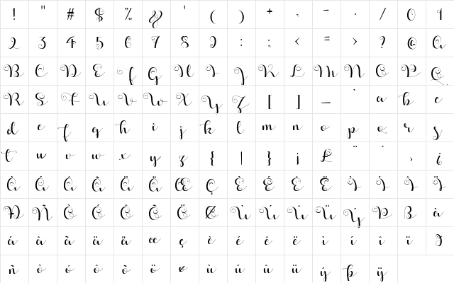 Apples Script Demo Regular font glyphpreview