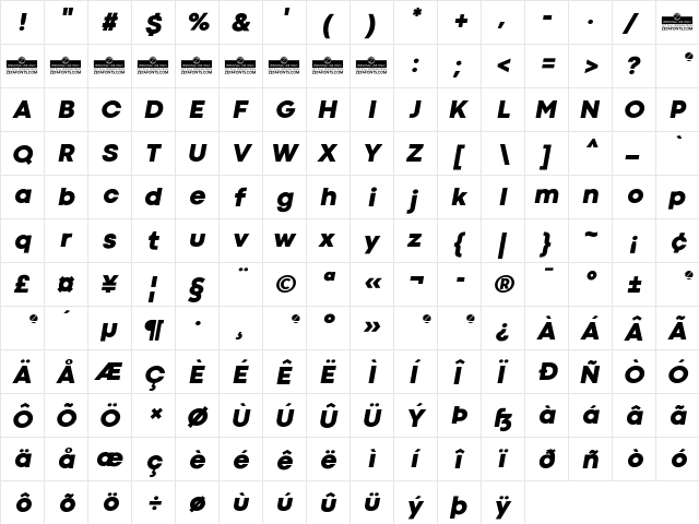 Codec Cold Heavy Italic font glyphpreview