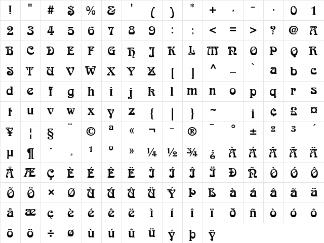 Arnold Boecklin Std Regular font glyphpreview