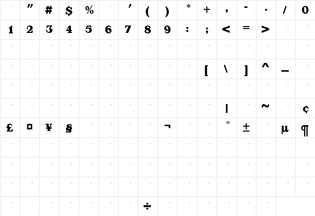 AppleyardBoldTab Medium font glyphpreview