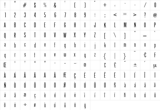 Arizona Regular font glyph preview Arizona Regular font glyphpreview