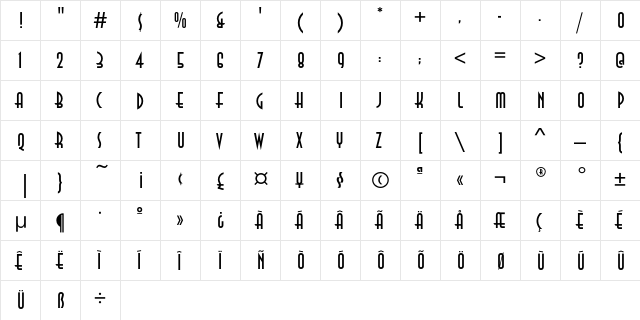 Anna Regular font glyphpreview