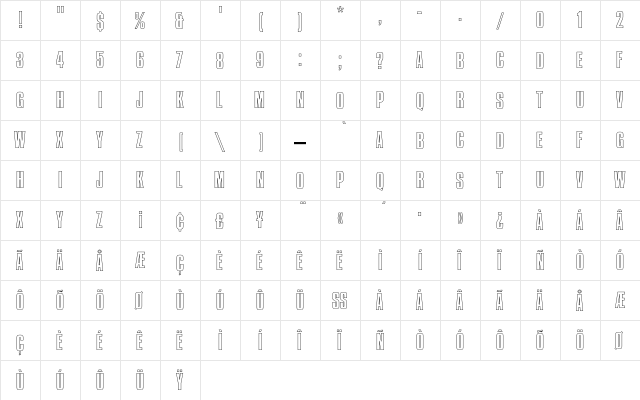 CompactaEF RegularOutline font glyph preview CompactaEF RegularOutline font glyphpreview