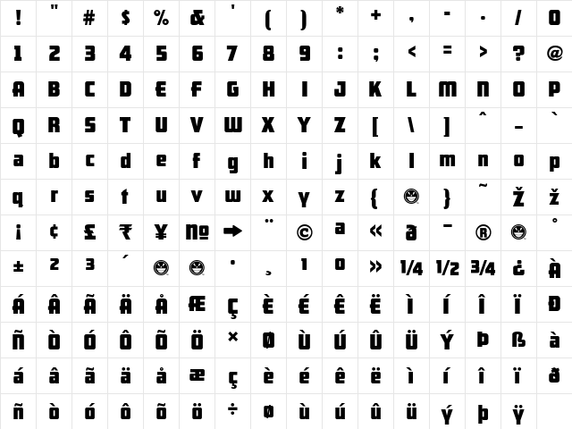 ARB 66 Neon Block JUN-37 Regular font glyphpreview
