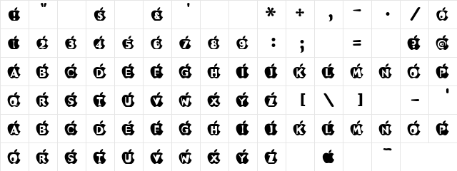 Aplle Pie Regular font glyphpreview