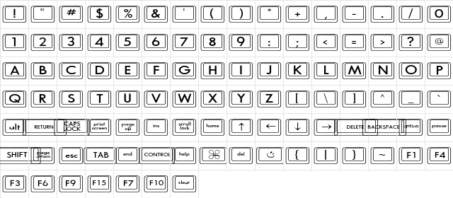 Compkey2 Wide Regular font glyphpreview