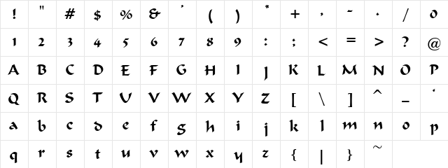 Applied Art Regular font glyph preview Applied Art Regular font glyphpreview