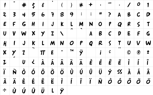 Arnold 2.1 Regular font glyph preview Arnold 2.1 Regular font glyphpreview