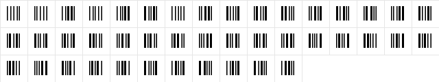 Code 39 Regular font glyphpreview