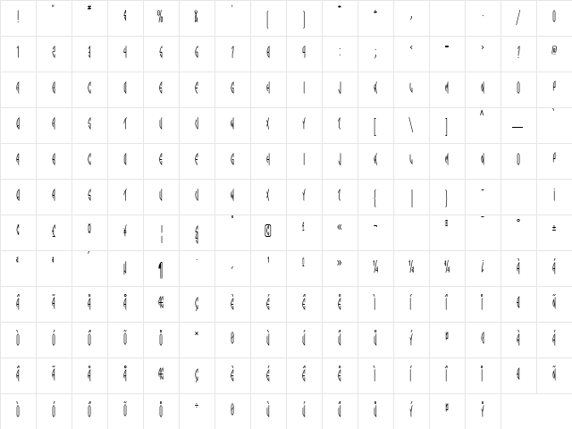 ArkSGL MonogramLeft font glyphpreview