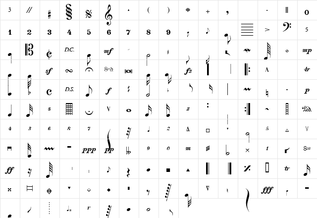 Composer Regular font glyphpreview