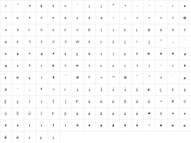 Collonist Regular font glyphpreview