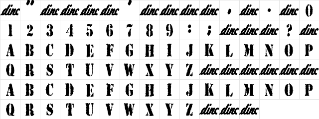 Concrete and Clay Regular font glyph preview Concrete and Clay Regular font glyphpreview