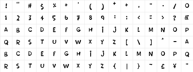 Comictastic Regular font glyphpreview