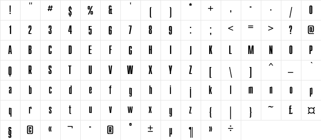 CompactC Regular font glyphpreview