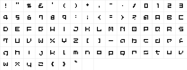 Common Pixel Regular font glyphpreview