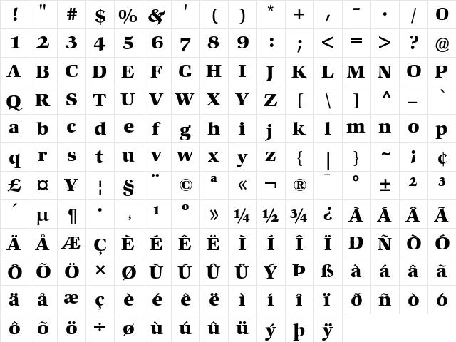 Comenius Antiqua Bold font glyphpreview