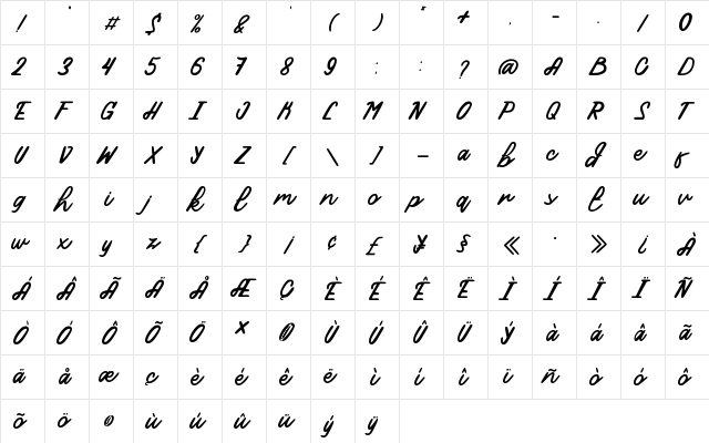 Aquila Regular font glyphpreview