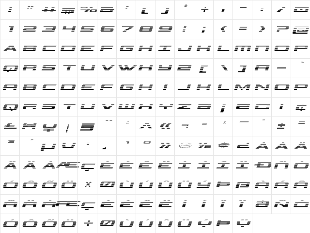 Classic Cobra Gradient Italic Italic font glyphpreview