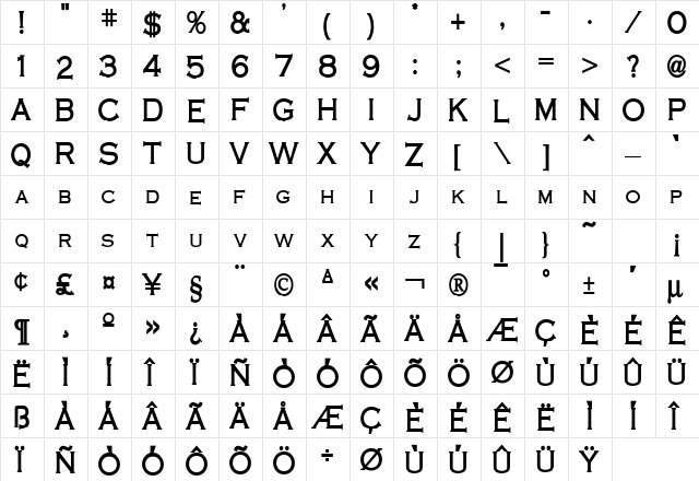 Cobalt Condensed Bold font glyphpreview