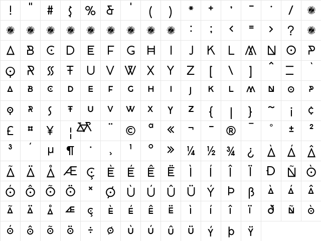 CocoBikeR Regular font glyphpreview