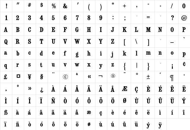 ConsortRR Regular font glyph preview ConsortRR Regular font glyphpreview