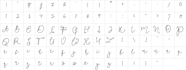 Angellida Regular font glyphpreview