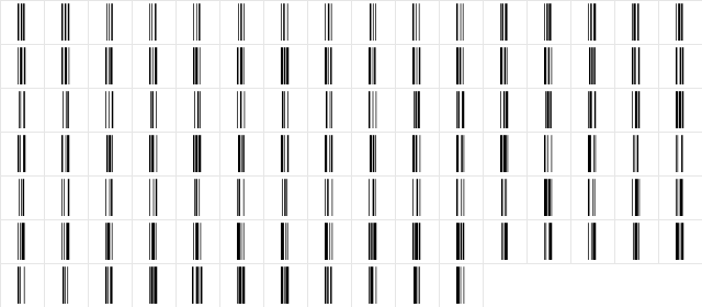 Code-128-EH Normal font glyph preview Code-128-EH Normal font glyphpreview