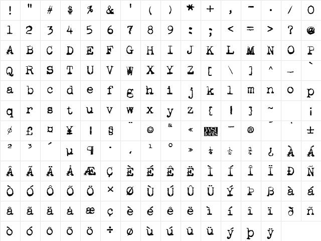 Apoplex Bold font glyph preview Apoplex Bold font glyphpreview