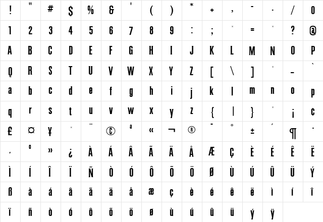 ColiseumRR Medium font glyph preview ColiseumRR Medium font glyphpreview