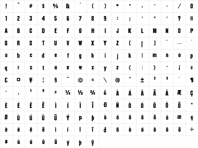 College TM Contour font glyphpreview