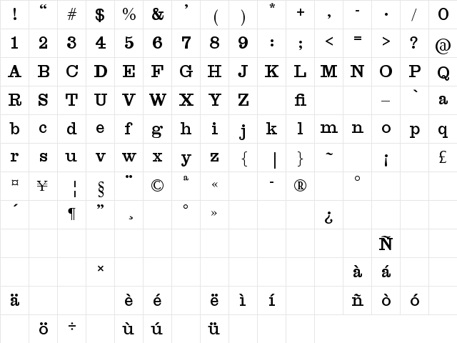 Antique Double Test Regular font glyphpreview